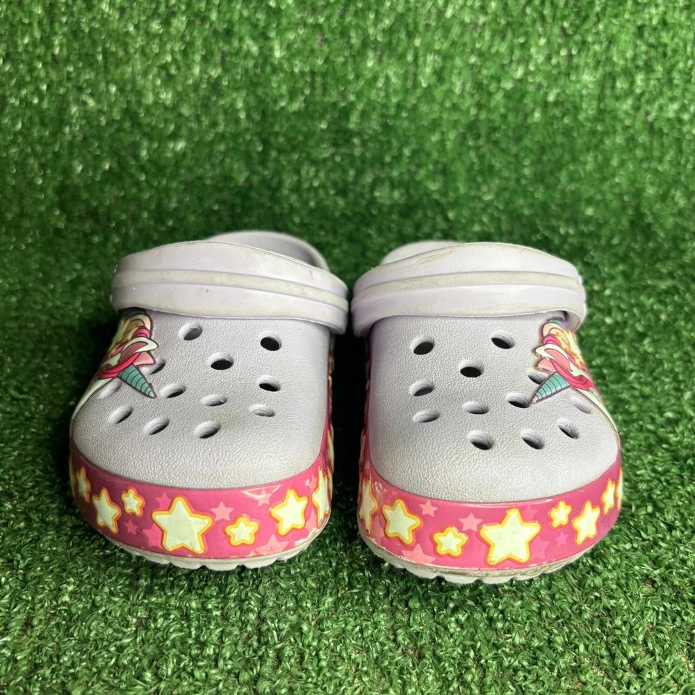 Crocs Fun Lab Unicorn Stars Graphic Band Clog Lavender Purple Toddler Size C 8